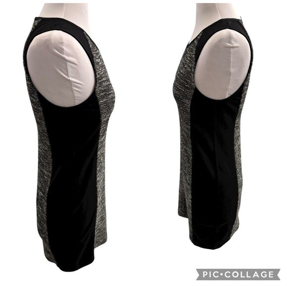 Eileen Fisher Black Grey Tweed Dress Blazer Jacket Set Colorblock Medium Petite - Picture 9 of 16
